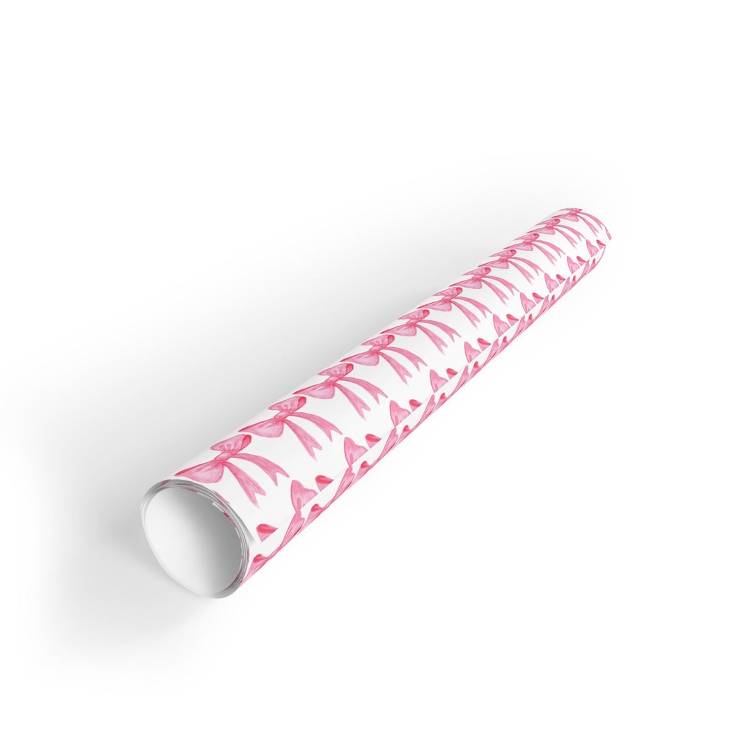Pink Bow Wrapping Paper Etsy