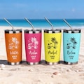 Personalized 20oz Stainless Steel Tumbler | Custom Travel Cup with Double-Sided Engraving, Ideal Beach Vacation Gift