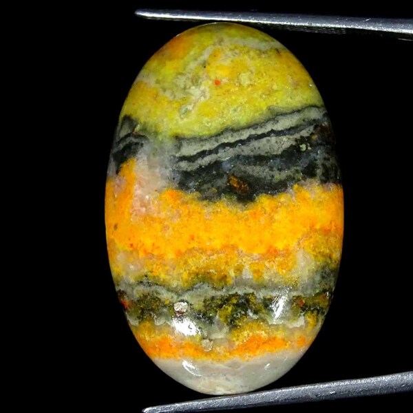 Natural Bumble Bee Jasper Cabochon Gemstone Oval 32.30Cts Size 21x32x6mm Natural Loose Gemstone Jewellery Making