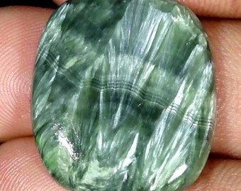 Natural Seraphinite Cabochon Loose Gemstone Cushion 24.40Cts Size 21x25x5mm Natural Loose Gemstone Jewellery Making Making Jewelry