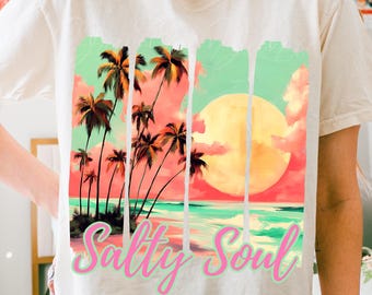 Alma Salada de Verano PNG, Playa Preppy Png, Pincelada con Vibraciones de Playa Png, Verano Estético Png, Verano de Moda Png, Costero Png, Palma Png, De Moda