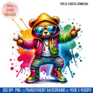 Teddy Bear Clipart Shirt Sublimation and Dtf Design, Digital Download PNG Instant DIGITAL ONLY, Tshirt png Design, Urban Png, Streetwear Png