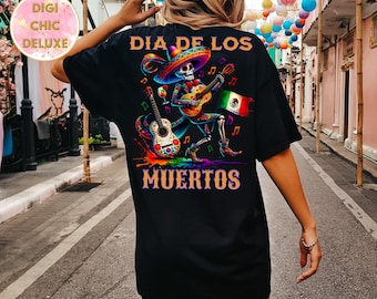 Dia De Los Muertos Dancing Skeleton Clipart Shirt Sublimation and Dtf Design, Digital Download PNG, Tshirt png Design, Day Of The Dead Skull