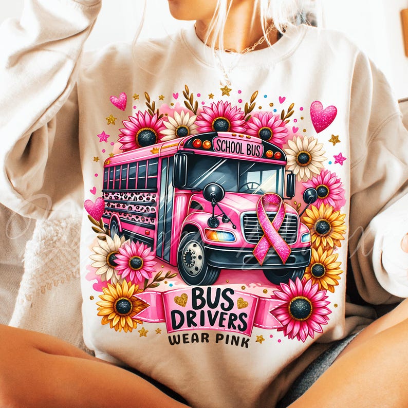 Breast Cancer Bus Driver PNG, Cancer Awareness Png School Bus Driver ...