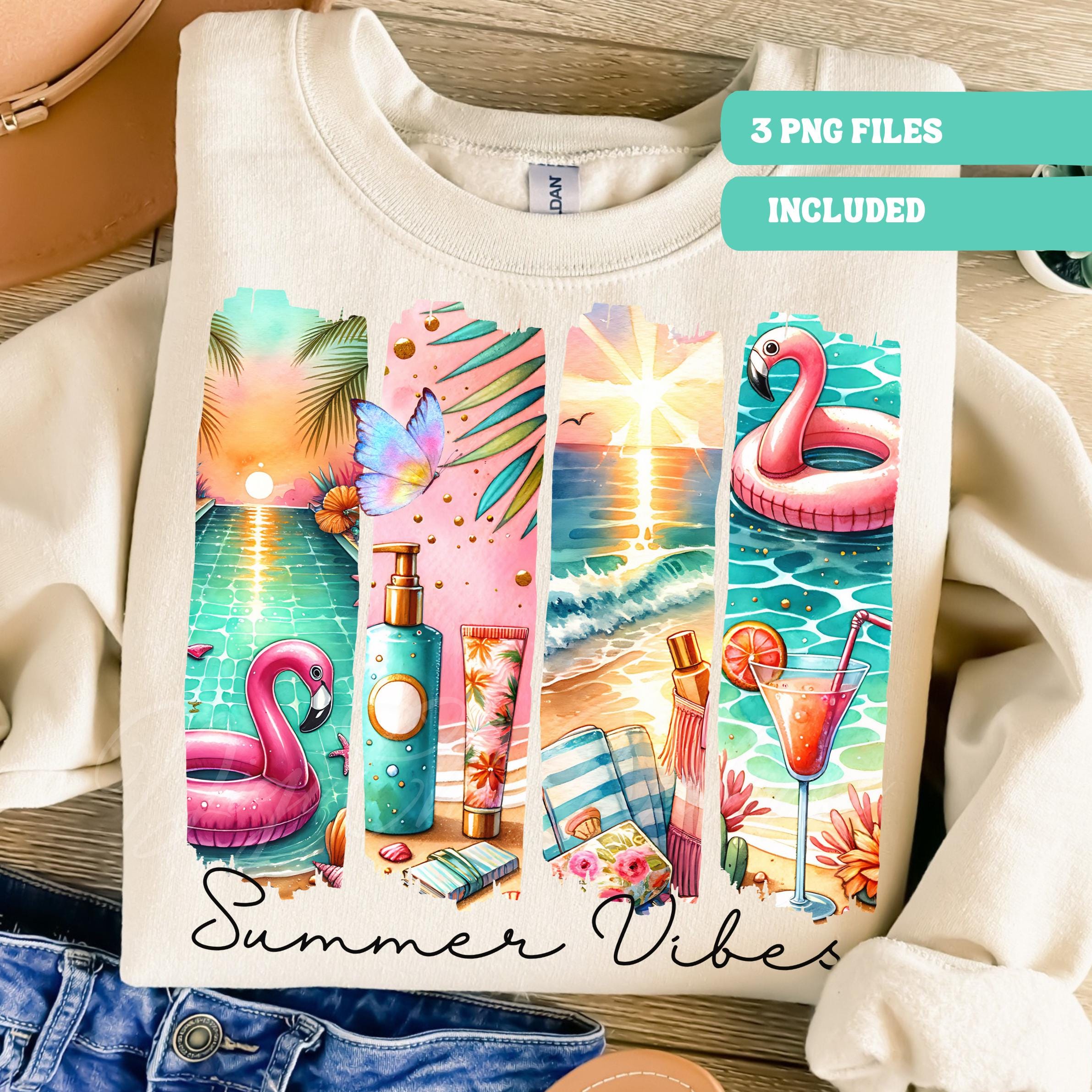 Summer Vibes PNG, Preppy Summer Salty Soul Png, Pink Hot Beach Png ...