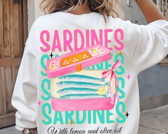 Vintage Coquette Sardines PNG Retro Tinned Sardines PNG Girly Beach Fishermanscore Coastal Aesthetics Trendy Summer Design Trendy Png