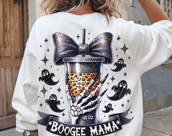 Black Halloween Coquette Bow Skeleton Clipart Shirt Sublimation and Dtf Design Png, Digital Download Halloween Skull png, Bougie Boo-gee Mom