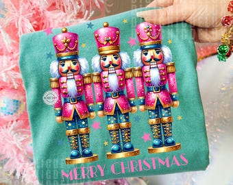 Pink Nutcracker Friends PNG Clipart Shirt Sublimation and Dtf Design, Digital Download, Pink Christmas PNG, Tshirt png Design, Nutcrackers