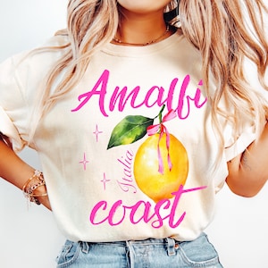 Amalfi Coast Italy PNG Shirt Sublimation and Dtf Design, Summer Png, Digital Download, Tshirt Design, Lemon Png, Trendy Design Limoncello
