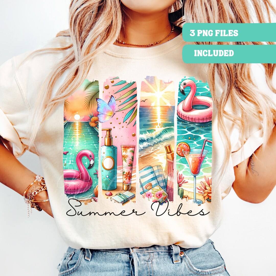 Summer Vibes PNG, Preppy Summer Salty Soul Png, Pink Hot Beach Png ...