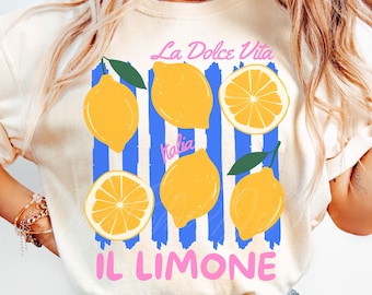Amalfiküste Italien PNG, Zitrone Png Shirt Sublimation Dtf Design, Girly Sommer Png, Preppy Design png, Trendy Limoncello Design, Mittelmeer