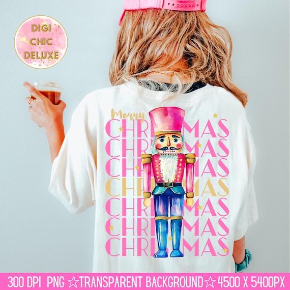 Pink Nutcracker PNG Christmas Nutcracker Clipart Shirt Sublimation and Dtf Design, Pink Christmas PNG, Merry Christmas Png Trendy Nutcracker