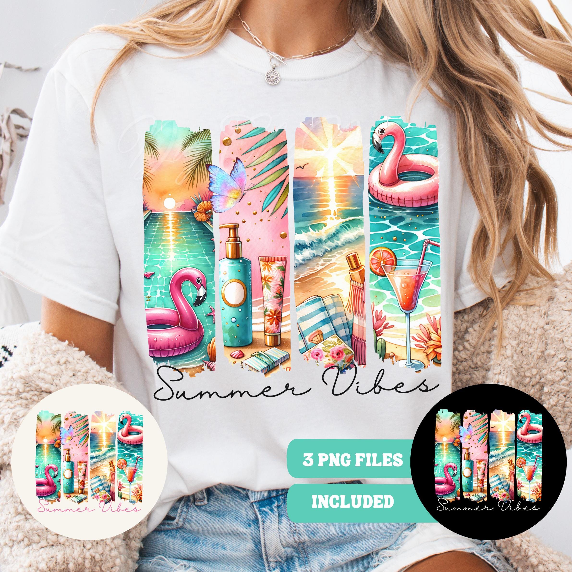 Summer Vibes PNG, Preppy Summer Salty Soul Png, Pink Hot Beach Png ...