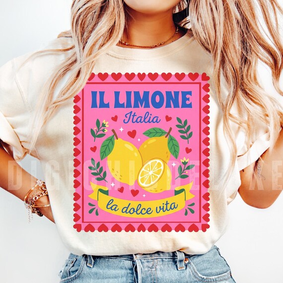 Lemon PNG, Amalfi Coast Italy Png, Limoncello Png Preppy Italian Lemon Shirt Sublimation and DTF Design, Girly Summer Png, Trendy Design