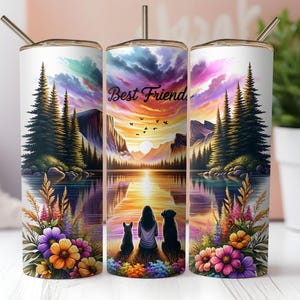 Dog Best Friends Tumbler Wrap PNG, Pet Dog 20oz Skinny Tumbler Sublimation Designs, My Best Friend Has Paws Digital Download PNG, Dog Lovers