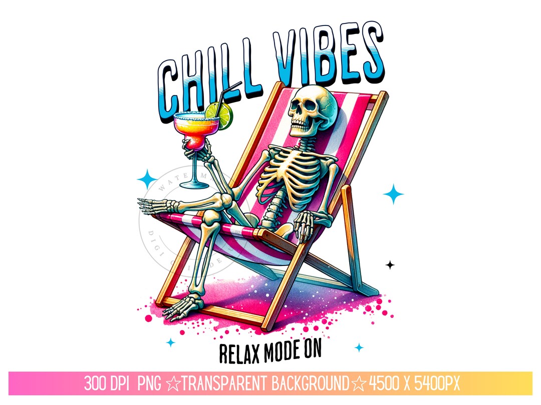 New 'Relax and feel the good energy flowing' skeleton Tee ;;; 100% Cotton ... M/L