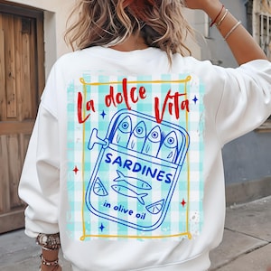 Sardines PNG Amalfi Coast Italy Png Retro Tinned Sardines Coastal Aesthetics Trendy Summer Vintage Design Girly Beach Fishermanscore, Trendy