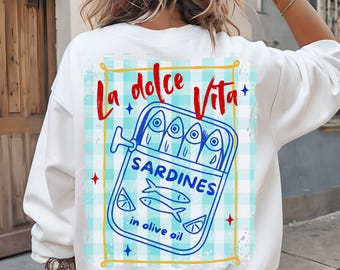 Sardines PNG Amalfi Coast Italy Png Retro Tinned Sardines Coastal Aesthetics Trendy Summer Vintage Design Girly Beach Fishermanscore, Trendy