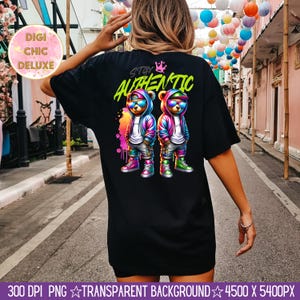 Camisetas de osos de peluche de hip hop, sublimación y diseño DTF, descarga digital PNG instantánea (solo digital), diseño de camiseta PNG, ropa urbana