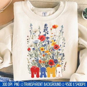 Wildflower Mama png-sublimatieontwerp, bloemenbohomotieven, lente-png, png voor mama, Moederdag-png, mama-sublimatie, digitale download