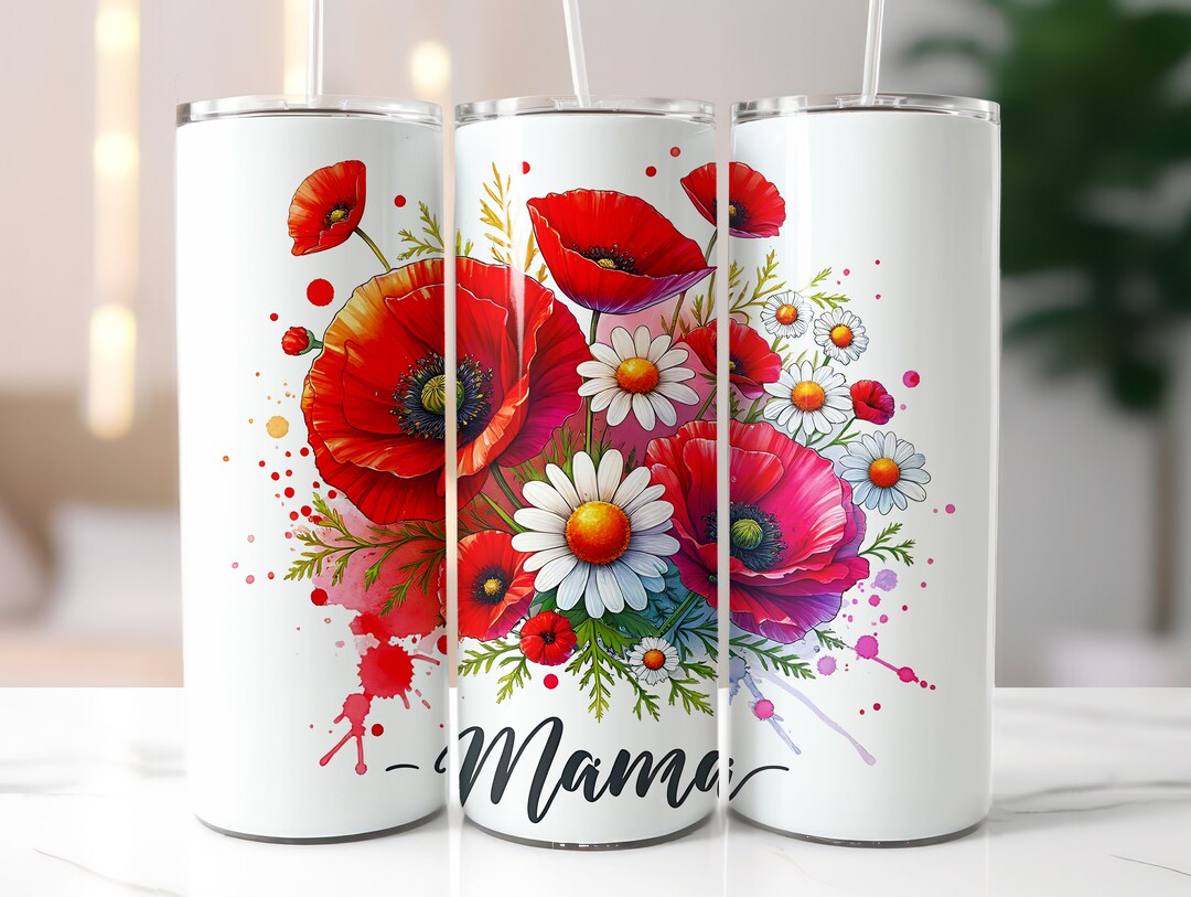 Mother's Day Mama Mom 20 Oz Skinny Tumbler Sublimation Design Digital ...