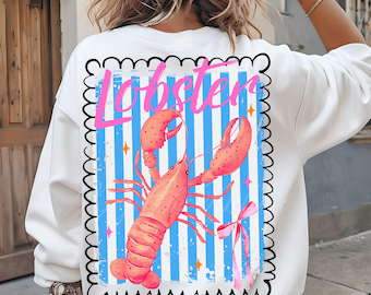 Crawfish Coquette Png Lobster Png  Amalfi Coast Png Preppy Summer Png Girly Summer Png Fisherman Aesthetics Crawfish Season Trendy Design