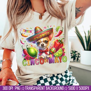 Cinco De Mayo Clipart Shirt Sublimation and Dtf Design, Digital Download PNG, Cinco De Mayo Png, Tshirt png Design, Chihuahua Png, Mexican