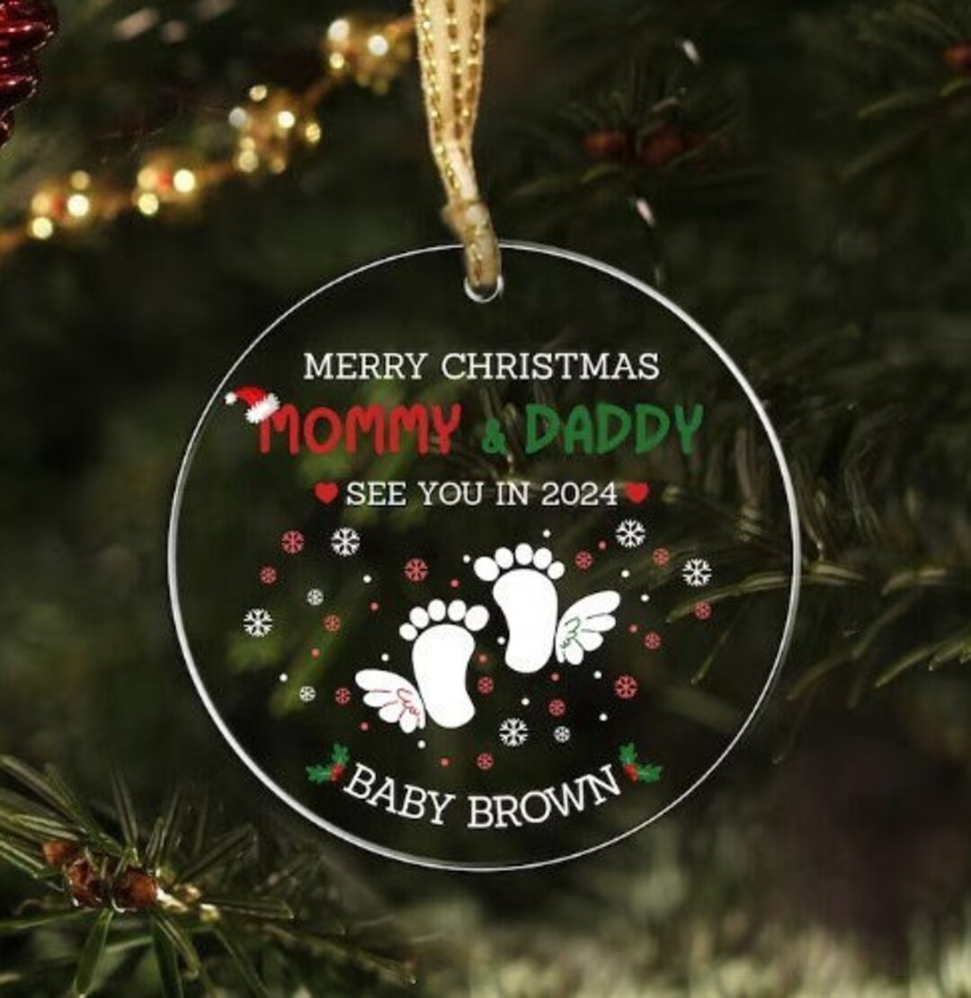 Mommy and Daddy Merry Christmas 2024 Ornament Pregnancy Etsy