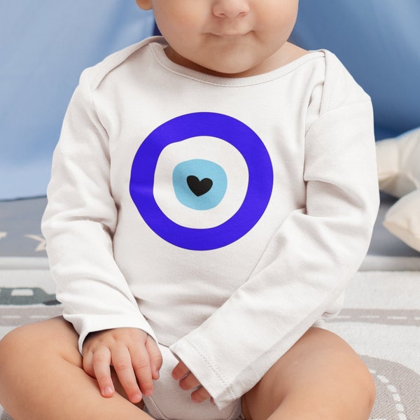 Infant Bodysuit Evil Eye Arabic Baby Gift Arab Newborn Baby gift Turkish Baby Gift Greek Romper Nazar Protection Baby Shower Habibi Evil Eye