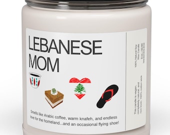 Regalo libanés para mamá, vela de soja perfumada de 250 ml, divertido regalo para madre árabe, regalo de cumpleaños para madre árabe, vela libanesa.