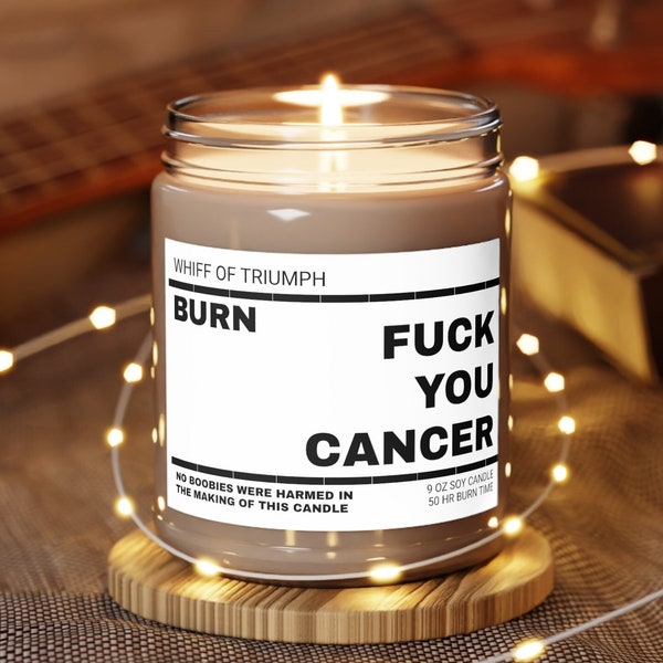 Regalo personalizzato per il cancro per il guerriero del cancro Regalo per il malato di cancro Confezione regalo divertente per il cancro Fanculo cancro Regalo per il cancro al seno Candela per il cancro per lei