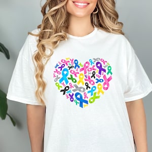 Multicolored Cancer Ribbon Shirt | Cancer Sucks In Every Color Shirt | World Cancer Day Shirt | Cancer Awareness Month Cancer Fighter Shirt