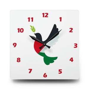Unique Palestinian Flag Wall Clock | Palestinian Home Decor | Patriotic Arab Art | Room Decor Gift for Ramadan & Eid, Christmas Gift Idea