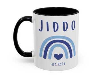 Taza Jiddo Est 2024 / Taza de café para abuelos árabes / Regalo para anunciar el embarazo / Anuncio de un nuevo bebé / Taza Teta y Gedo / Idea de regalo árabe