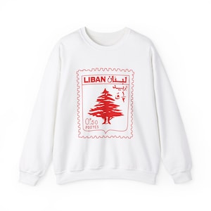 Libanon vintage sweatshirt, Support Beirut Libanon ronde hals, cederhouten sweater | Zachte Libanese trui uniseks | Streetwear Arabische kleding