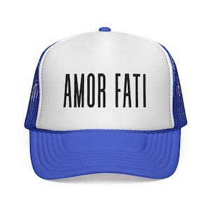 Amor Fati Trucker Hat Stoic Latin Motto Cap, Nietzsche Amor Fati Gift Fate Lover Hat, Minimalist Philosophy Cap, Latin Saying Gift Quote Hat