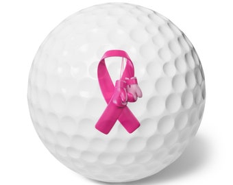 Ruban Cancer Balles de golf, Balles de golf, Balles de golf personnalisées, Cadeau de Noël, Cadeaux golf pour femme, Cadeau golfeuse, Cadeau amusant pour femme,