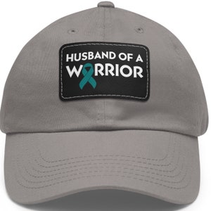Ovarian & Cervical Cancer Awareness Cap | Husband of a Warrior Hat | Teal Ribbon Chemo Hat Gift from Wife for Husband, Baseball Cap for Him