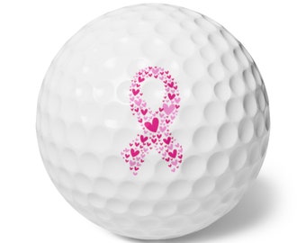 Ruban Cancer Balles de golf, Balles de golf, Balles de golf personnalisées, Cadeau de Noël, Cadeaux golf pour femme, Cadeau golfeuse, Cadeau amusant pour femme,