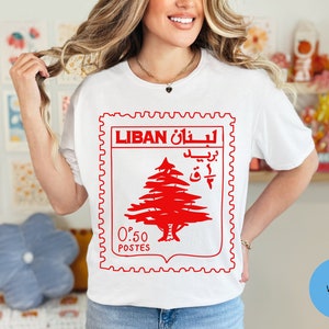 Lebanese Shirt | Lebanon Post T-Shirt | Arabic Lebanese Gift | Lebanon Cedar Tree Gift | Arabic Gift | Arab Middle Eastern Gift | Beirut Tee