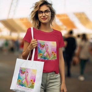 No One Fights Alone T-shirt, Watercolor Pink Ribbon T-shirt, Breast