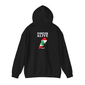 Sweat à capuche contour du Liban | Sweat-shirt en cèdre à l'avant et à l'arrière | 10 452 km2 Sweat-shirt | Cadeau patriotique de vêtements de fierté libanaise | Cadeaux Beyrouth