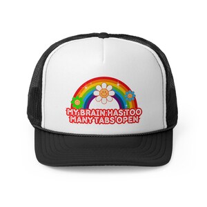 Retro Trucker Hat Offensive Adult Humor Gift My Brain Has Too Many Tabs Open Hat Funny Mom Hat  Sassy Sarcastic Trucker Hat Moms Gag Gift