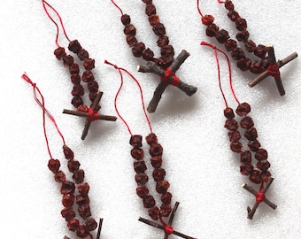 Rowan Wood and Berry Crosses-Protection Charm-Mountain Ash-Talisman-Metaphysical-Ancient Celtic-Sorbus hybrida-Amulet-Ornament-Mystical-twig