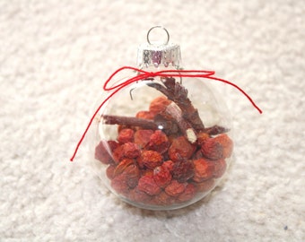 GLASS Rowan Berries and Twigs Ornament-Mountain Ash-Witch Ball-Metaphysical-talisman-protection-ancient Celtic-Sorbus hybrida