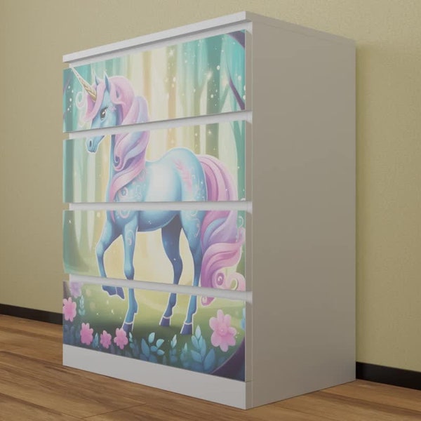 Dresser sticker Malm Unicorn Unicorn adhesive film furniture film