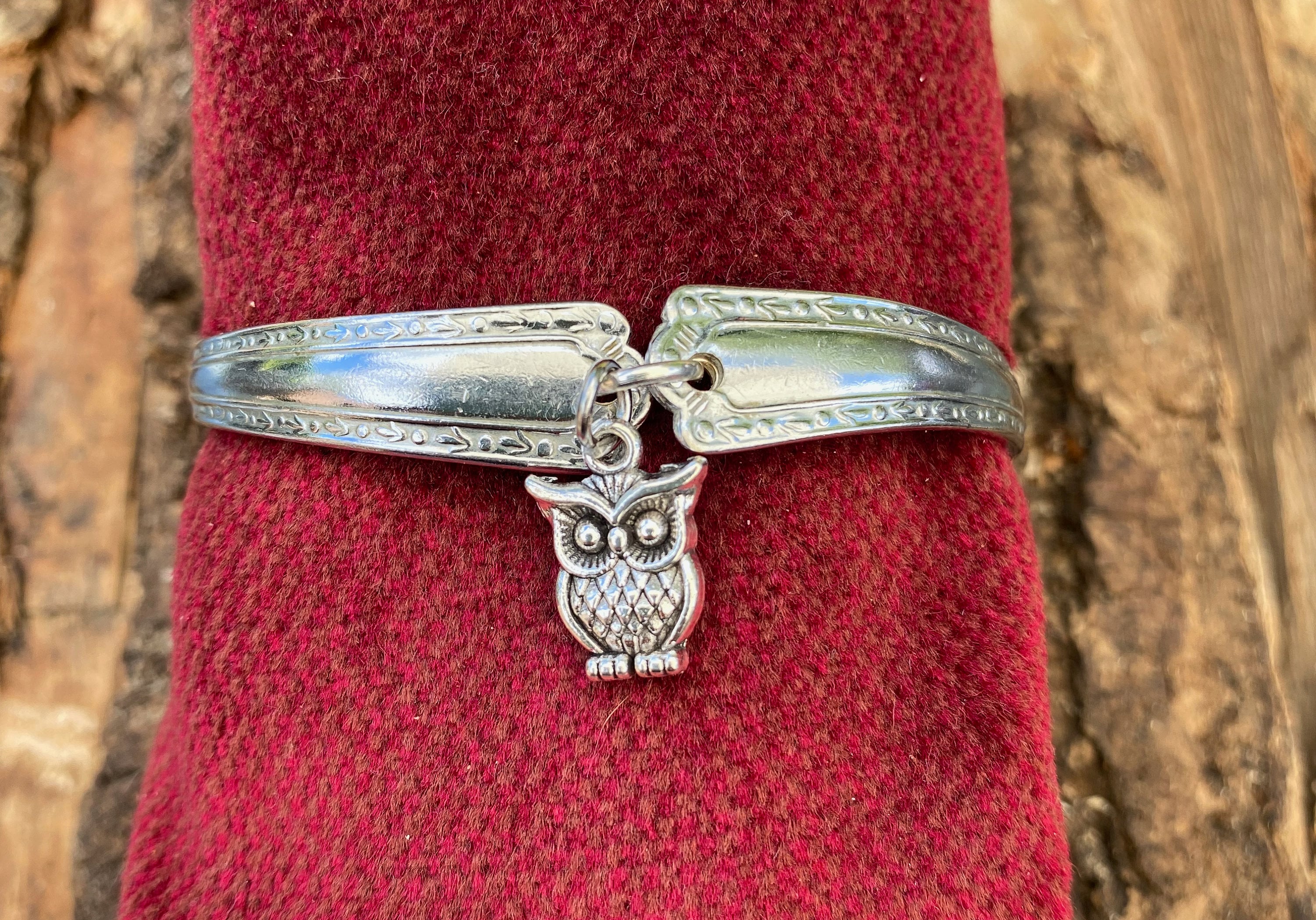 Teaspoon bracelet with Owl Charm