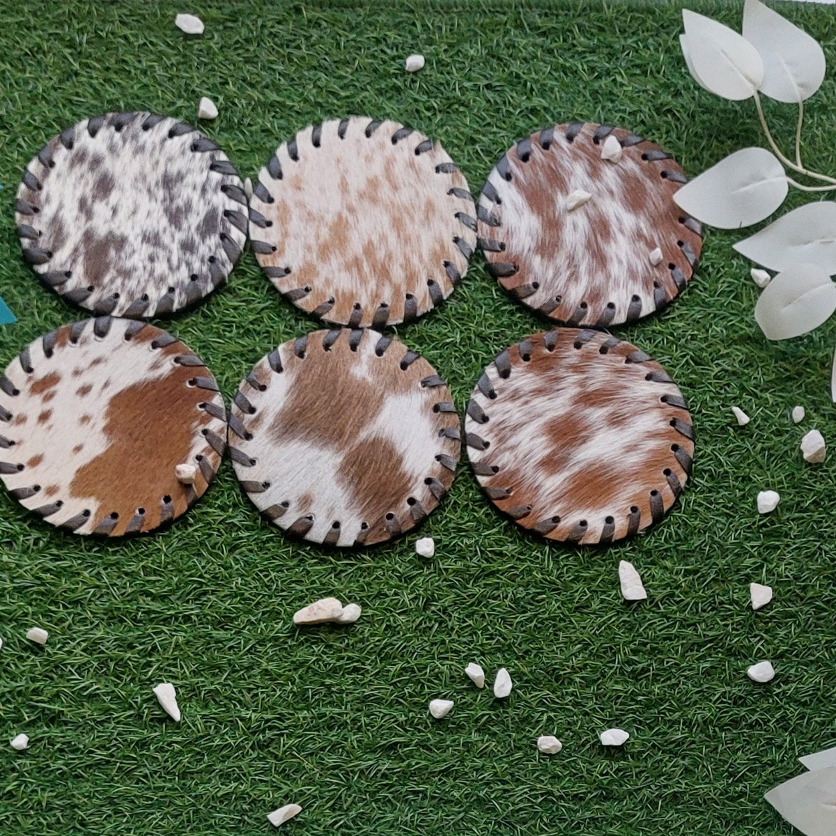 Handcrafted Real Cowhide Leather Coaster Set / Cowhide Coaster Set / Hair-on Coasters / Roan / Unique Western / Genuine Leather / Cow Hides - Etsy