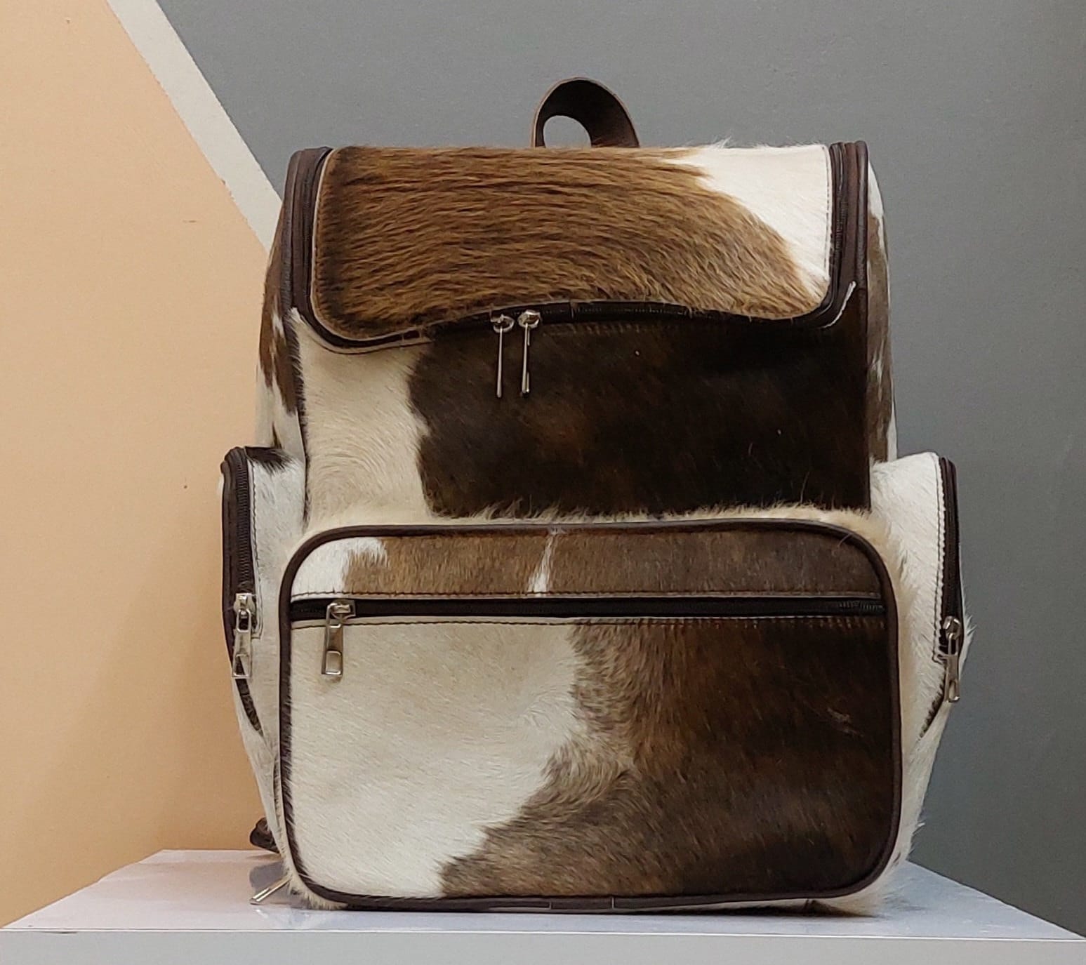 Vaquero Cowhide Hair-On-Hide Leather Backpack Daypack Rafter T Hair on Hide Leather Backpack – Josey Western Store main image 2