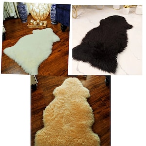 Baby Schaffell Teppich Kleine Schaffell Teppich 2.5 ft X 1.5 ft Umweltfreundlicher Wolle Lammfell Teppich Natürliche Schaffell Teppich Matte Weihnachtsdekor.
